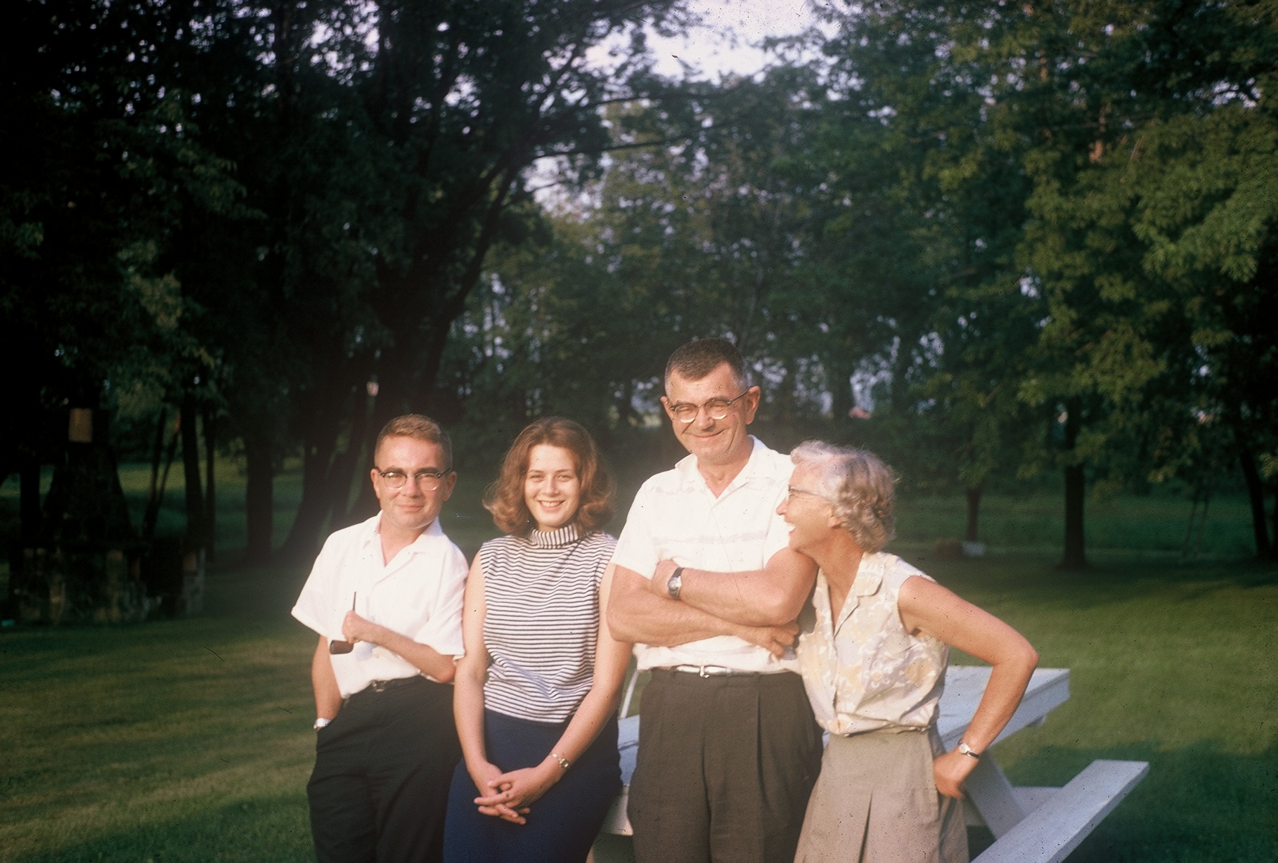 The Stanonik family gathered outdoors